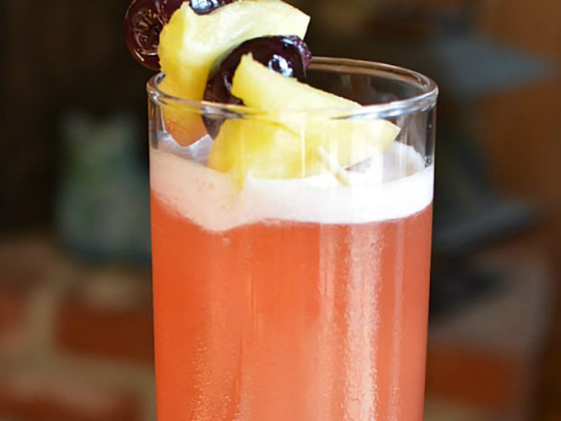 Singapore Sling cocktail with garnish