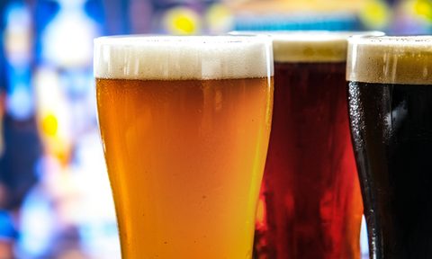 three beer glasses