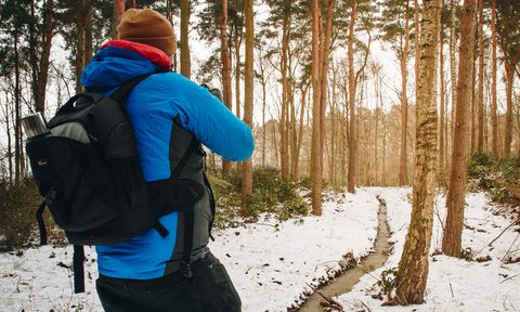 Winter camping hiking snow backpack gear