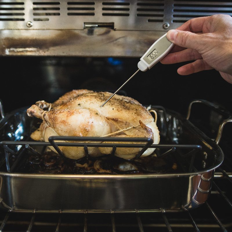 Chicken oven and meat thermometer