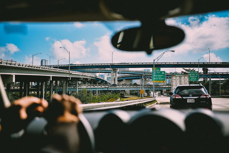 driving freeway dashboard