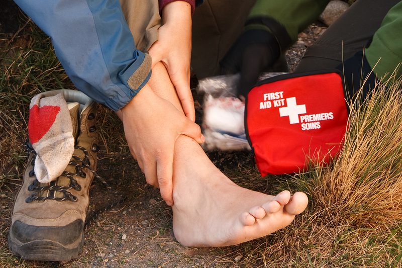 first aid kit trail hiking injury