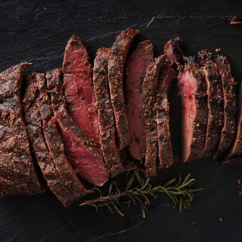 Flat iron steak grilled