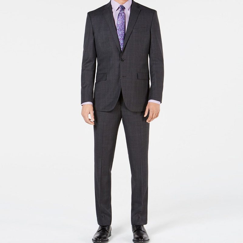 Kenneth Cole New York Slim-Fit Plaid Performance Suit