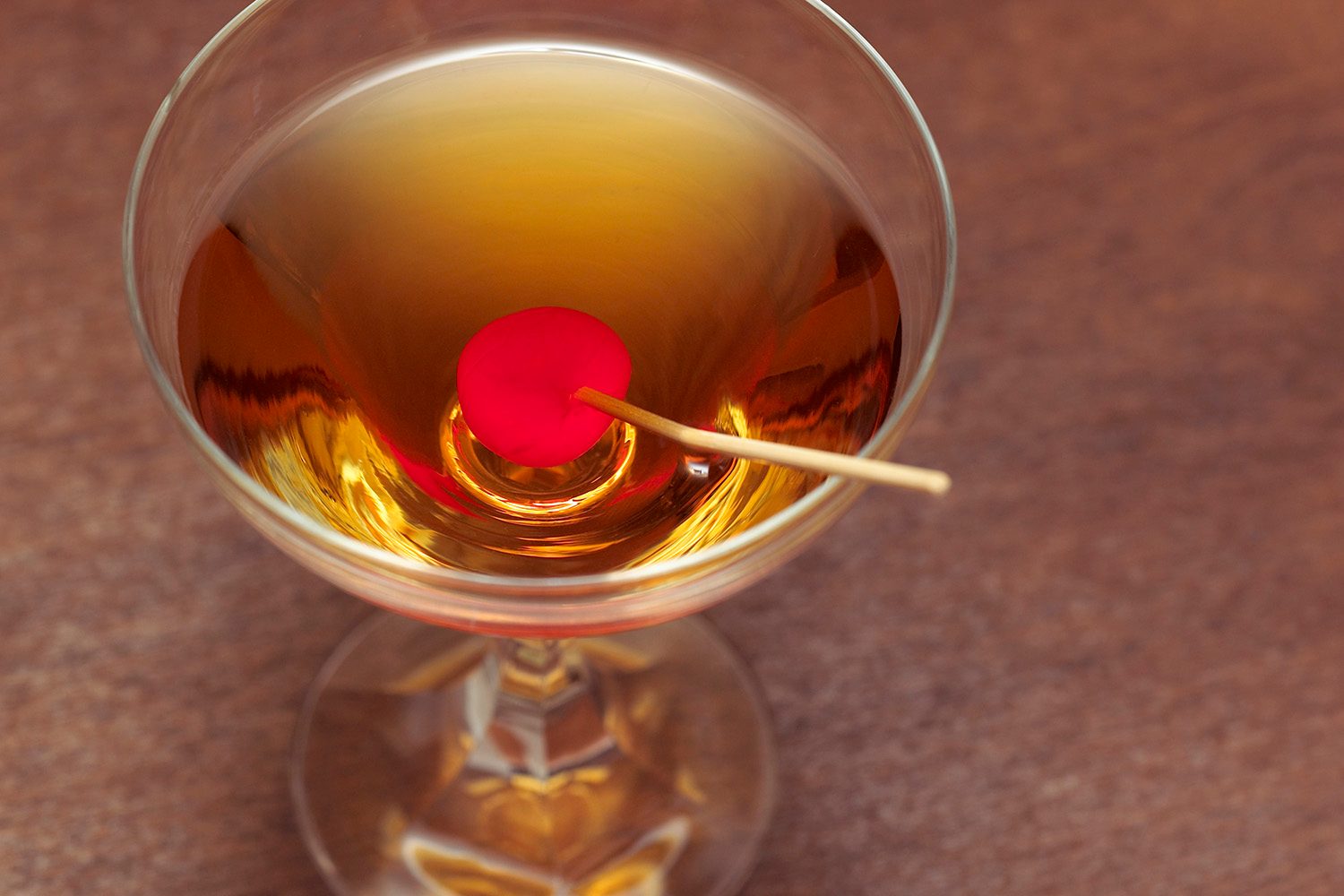 Rob Roy cocktail with cherry garnish