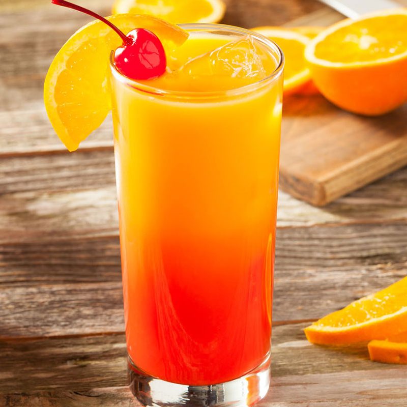 tequila sunrise cocktail orange cherry