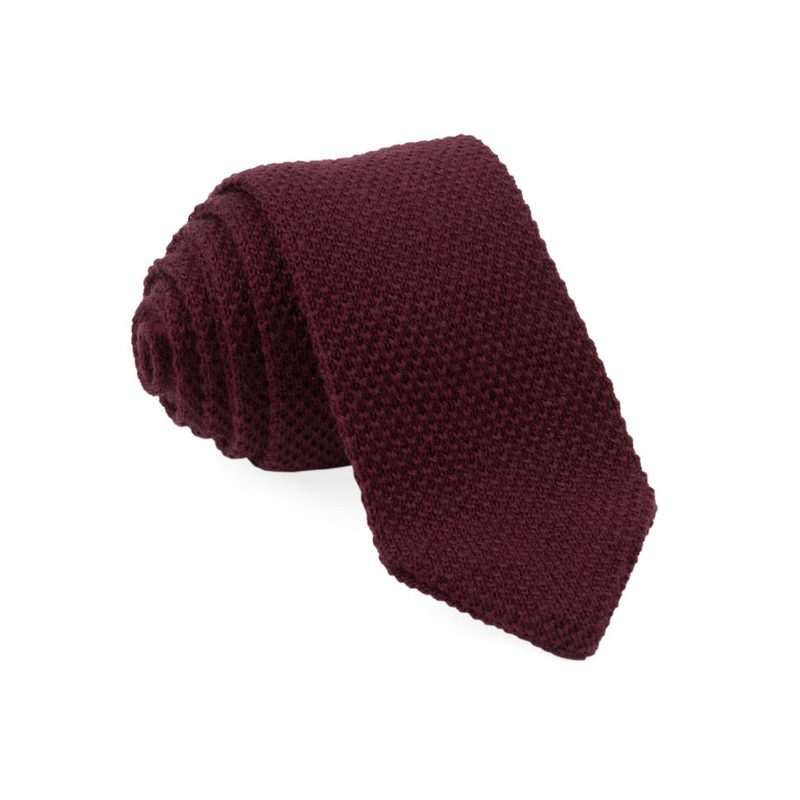 The Tie Bar Burgundy Wool Knit Tie