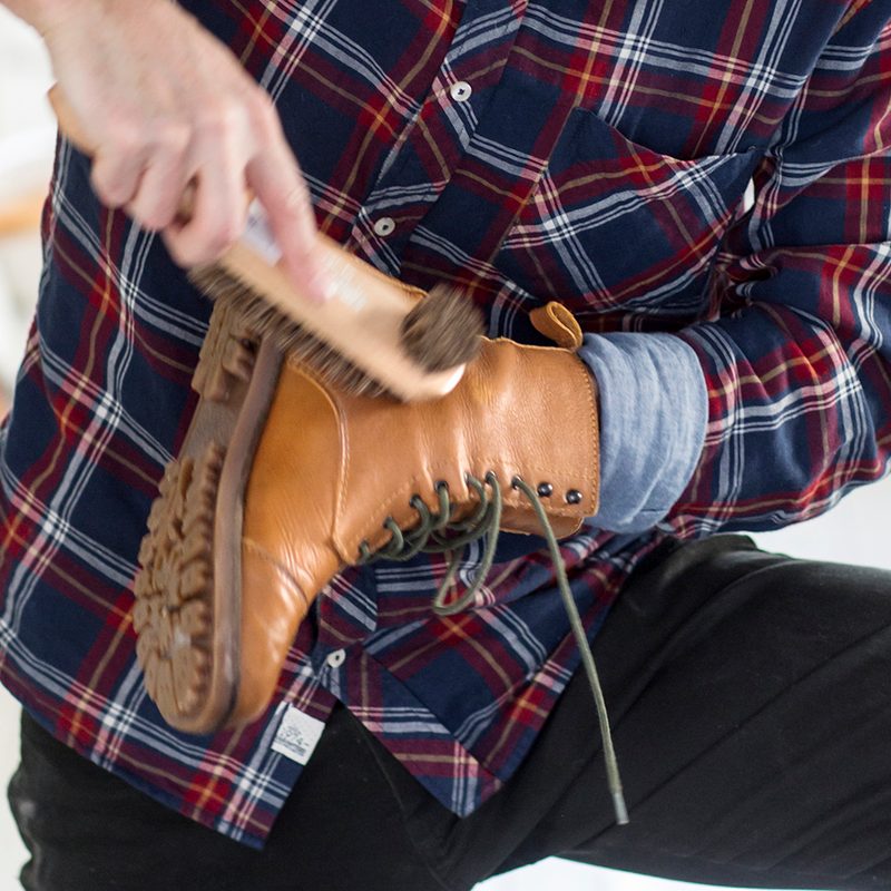 Cleaning leather boots
