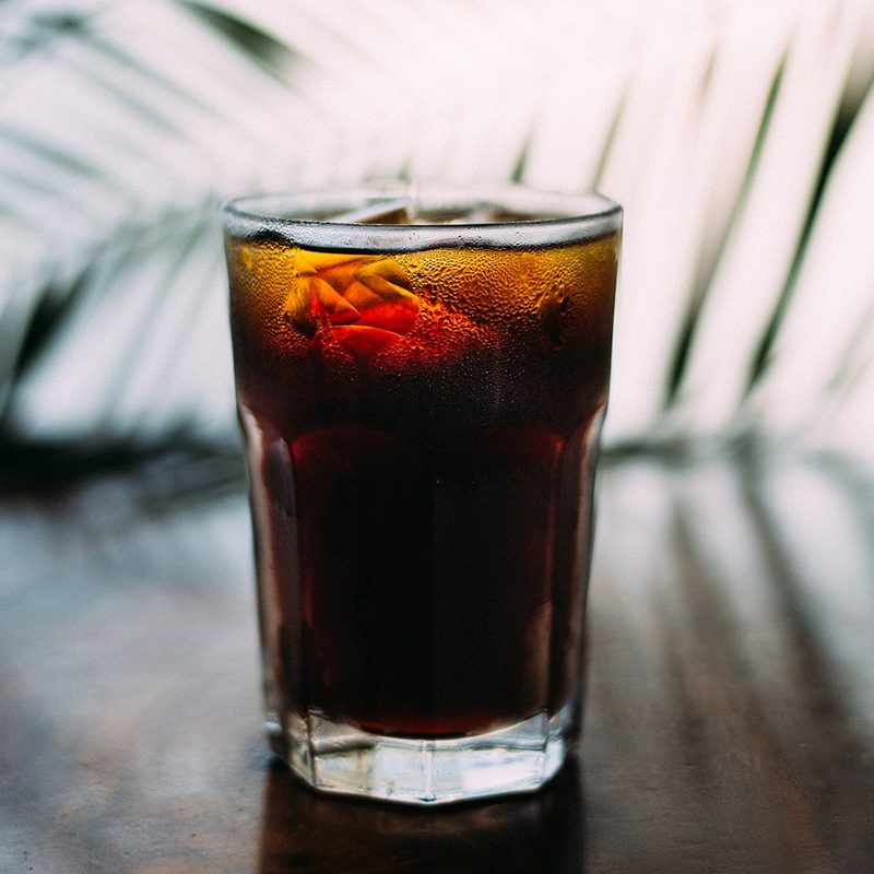 iced coffee glass