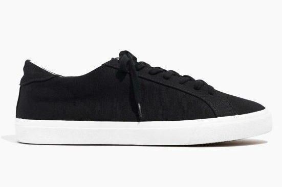 madewell sidewalk sneaker collection sneakers black leather white sole