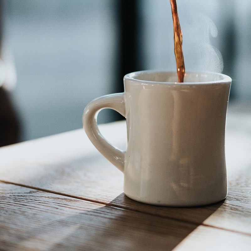 Pouring a cup of coffee