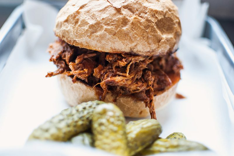 pulled pork sandwich pickles