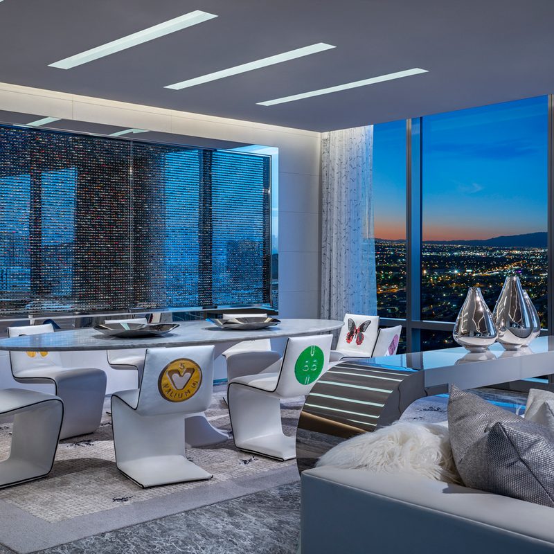 this 100000 a night vegas hotel suite is the worlds most expensive empathy designed by damien hirst dining room