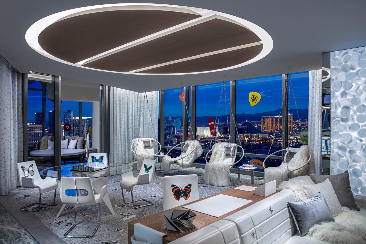 this 100000 a night vegas hotel suite is the worlds most expensive empathy designed by damien hirst living room  1