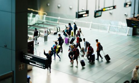 luggage shipping guide air travel people with at airport