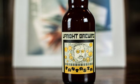 upright brewing fantasia wine label