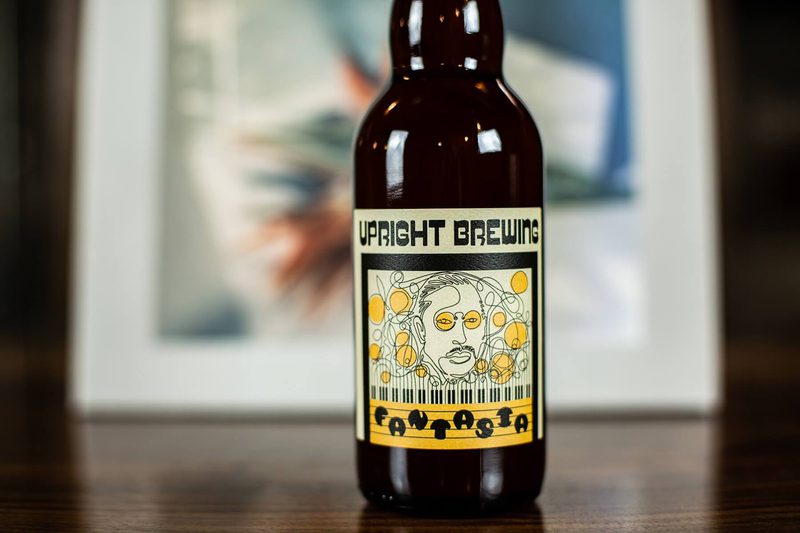 upright brewing fantasia wine label