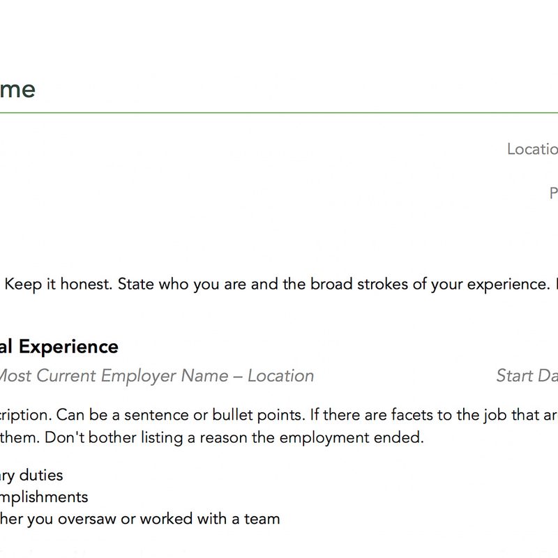 how to make a resume summary screenshot v2