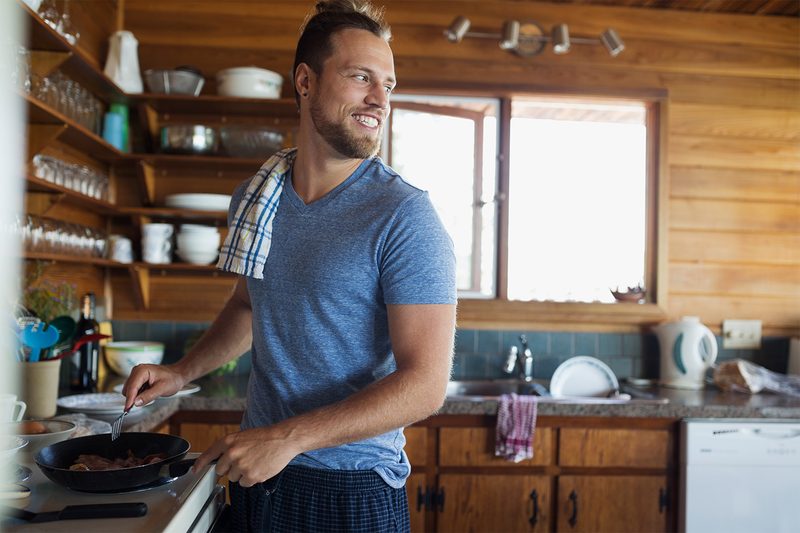 man cooking.