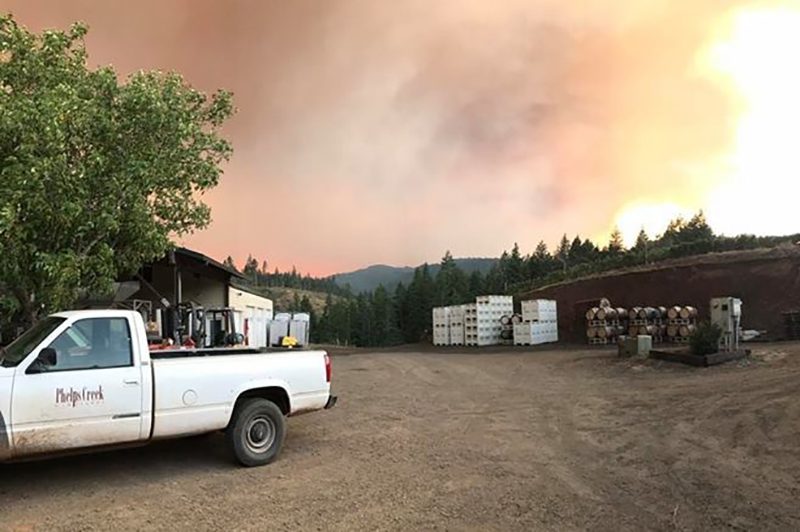 Phelps Creek Vineyard Hood River Wildfire