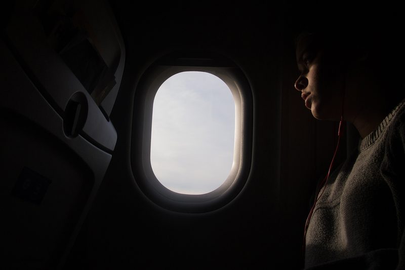 airplane flight window nap