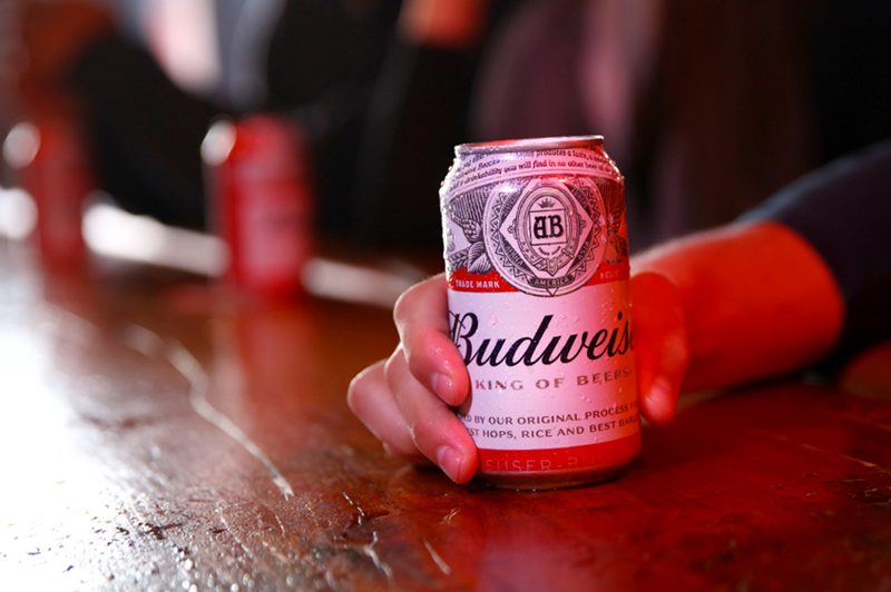 budweiser beer can bar