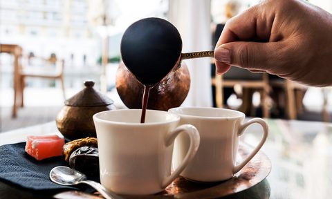 Making Turkish coffee