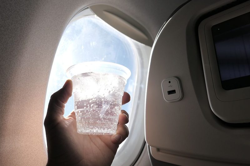 in flight drink airplane