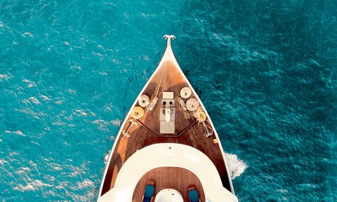 luxury yacht aerial ocean sea