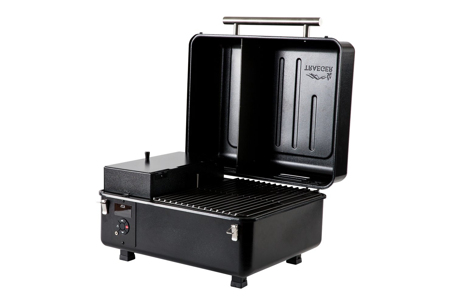 Traeger Ranger Portable Pellet Grill isolated on a plain white background.