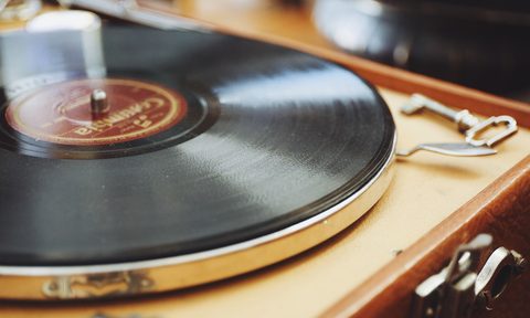 Vintage old record player vinyl