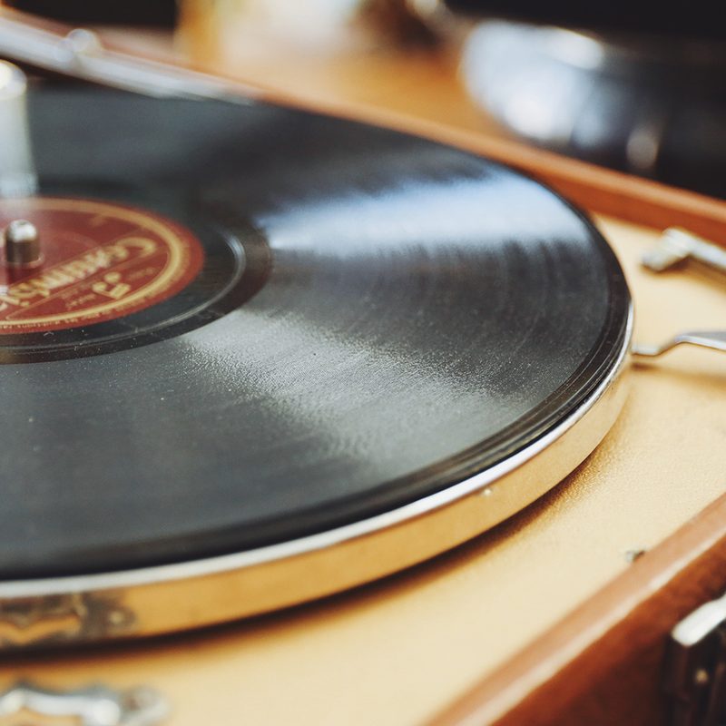 Vintage old record player vinyl