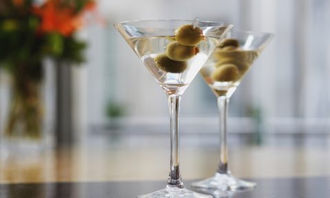 Vodka martinis with olives