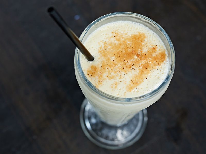 Bananas foster adult milkshake cocktail