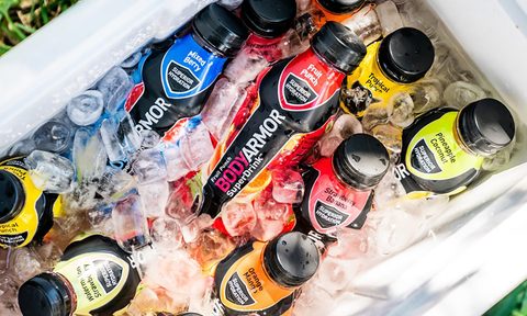Bodyarmor SuperDrink in a cooler
