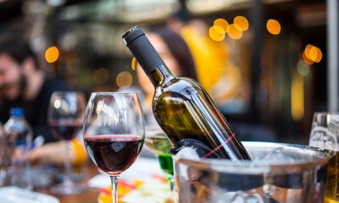 chilled red wine