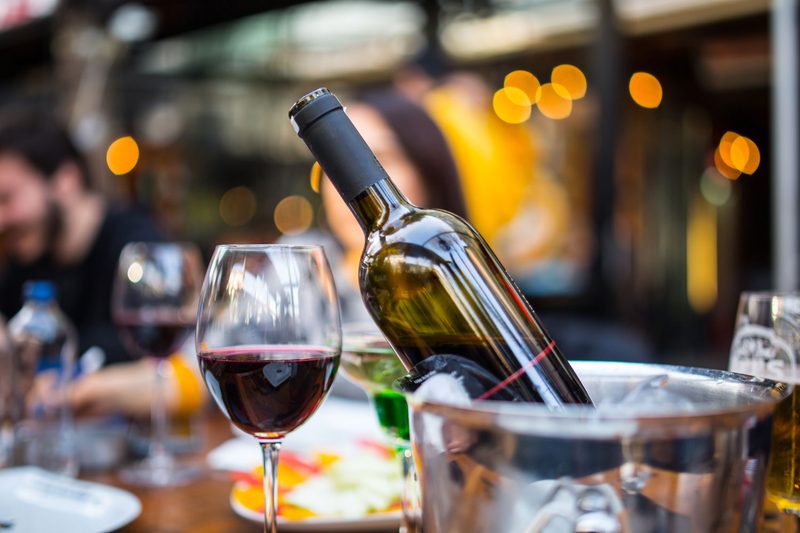 chilled red wine
