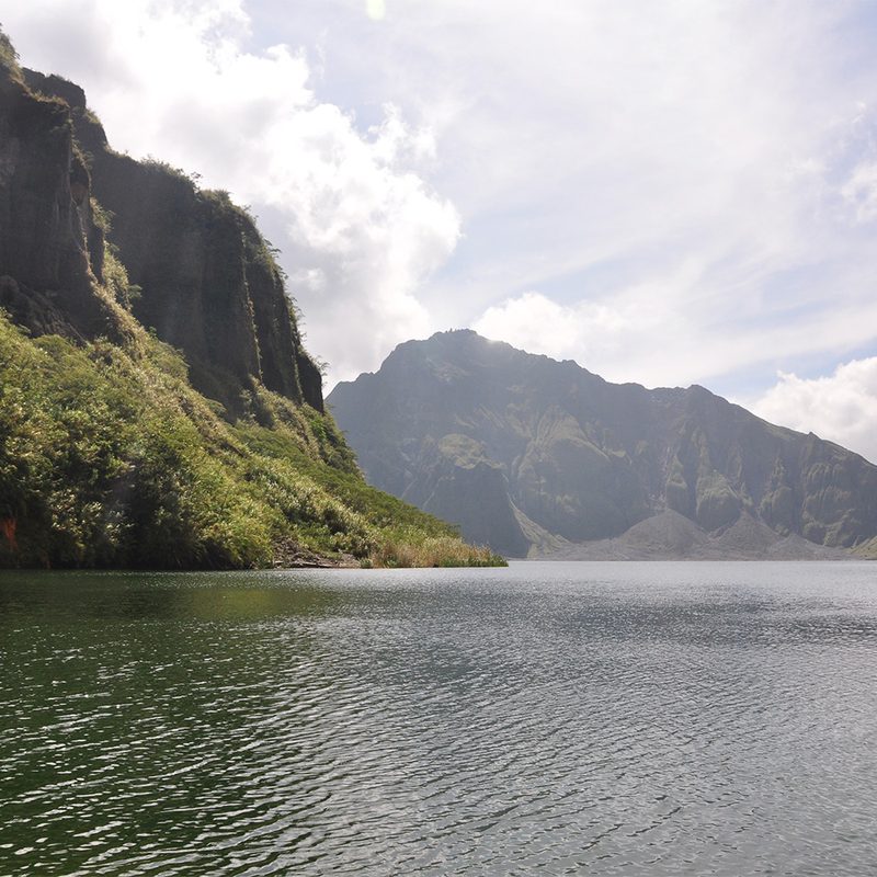 A view of Mount Pinatubo and the crater lake in the Philippines