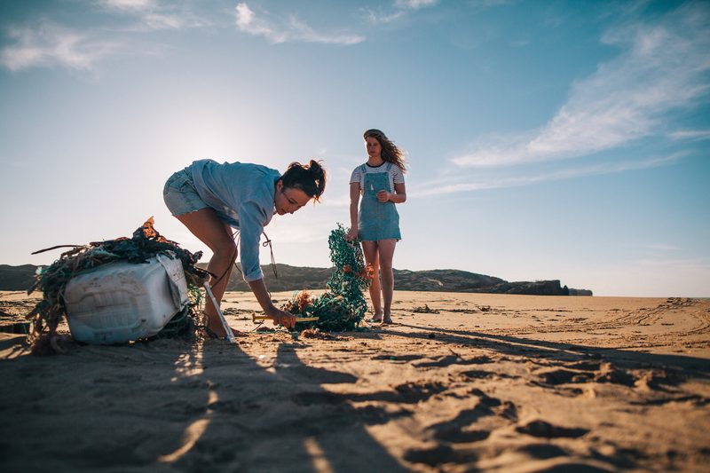 plastic pollution on beach