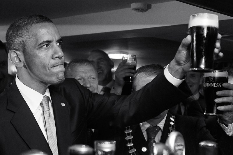 President Barack Obama Guinness beer cheers