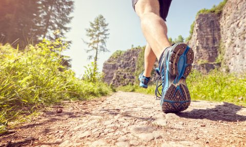 Trail running shoes close-up