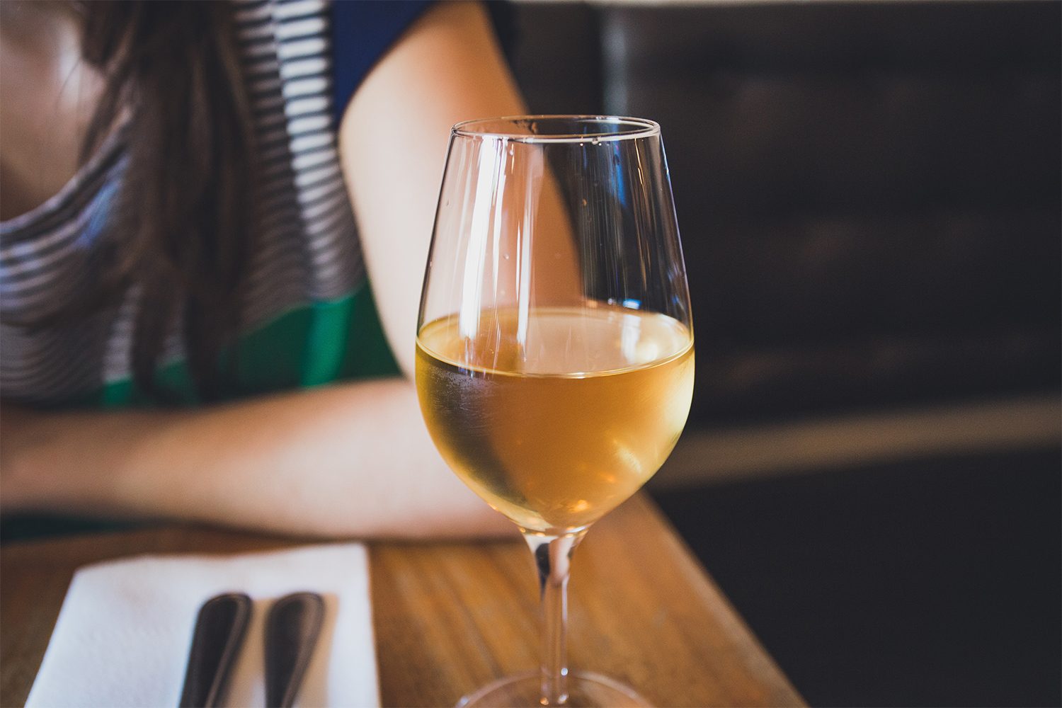 White wine in a glass