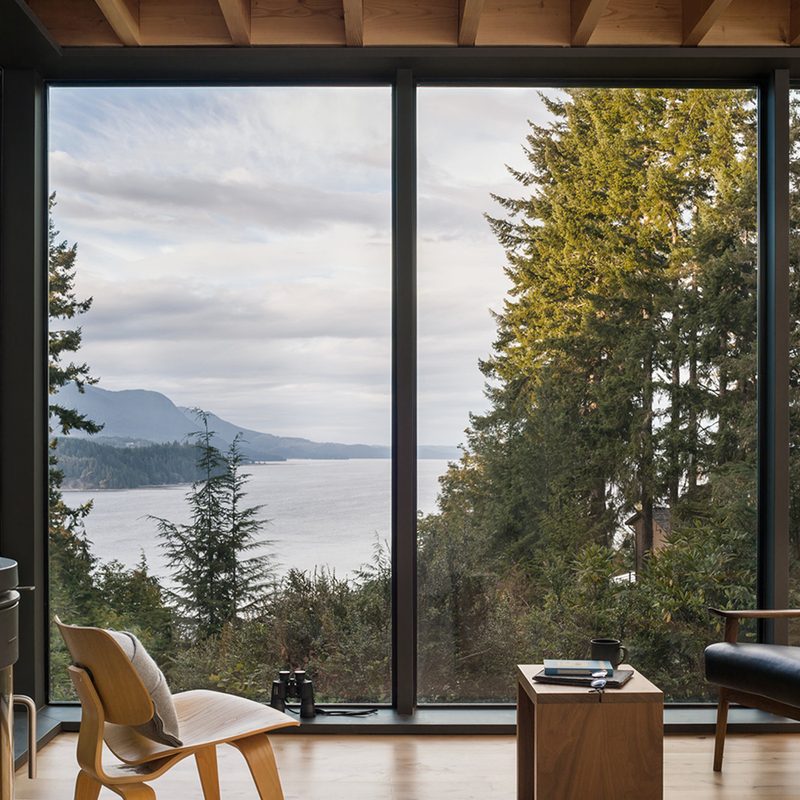 this little house in washington has big personality livingroom with view