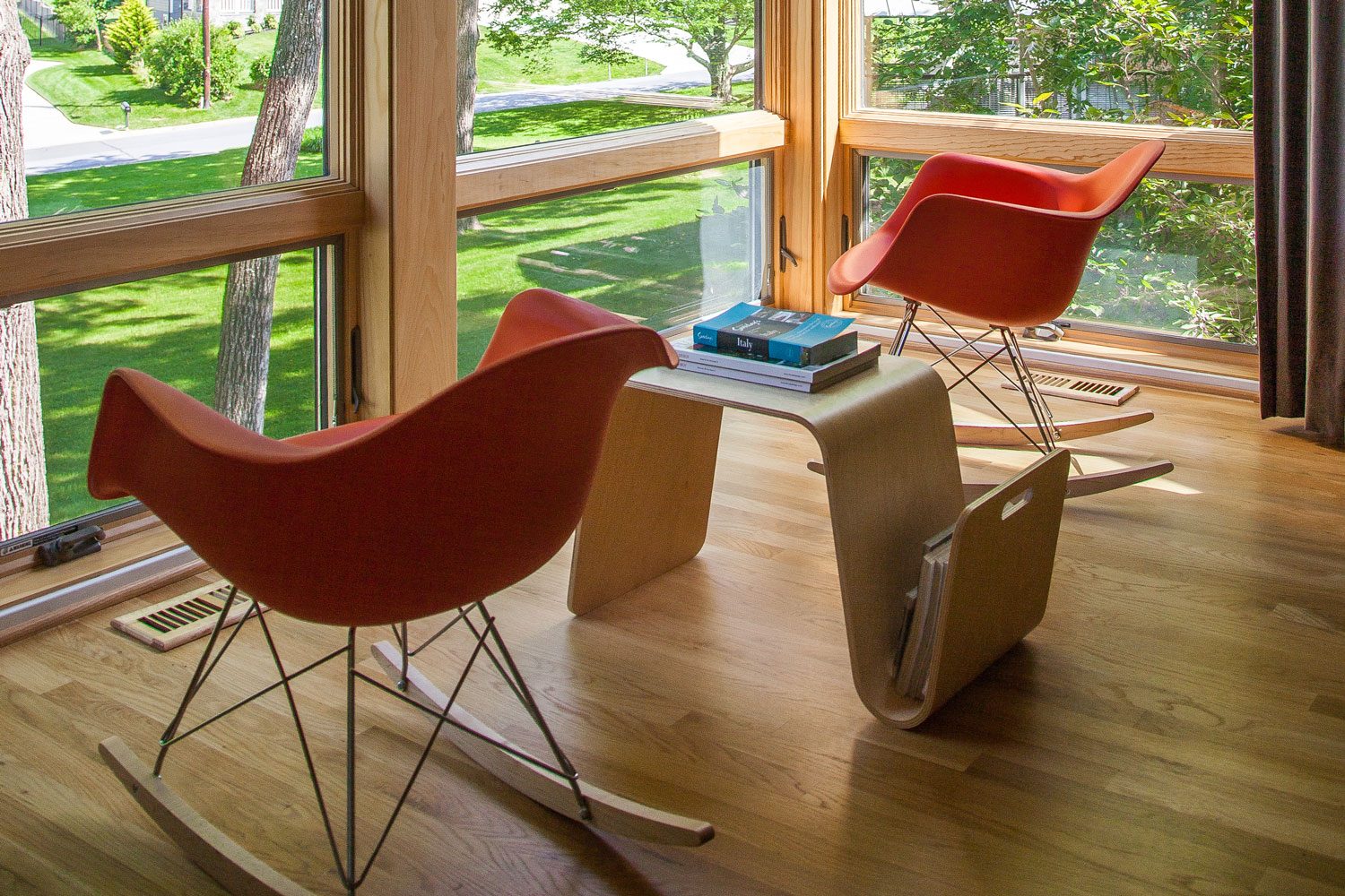 A wooden table with <a href=