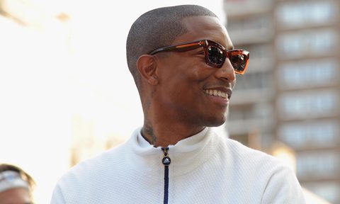 Pharrell rocking a buzzcut haircut.