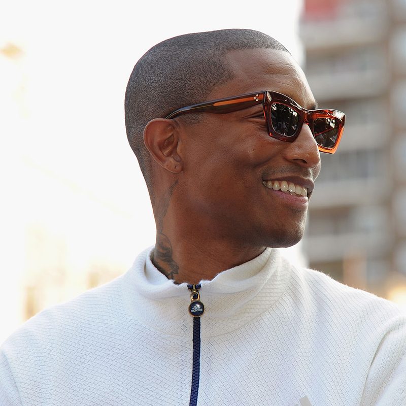 Pharrell rocking a buzzcut haircut.