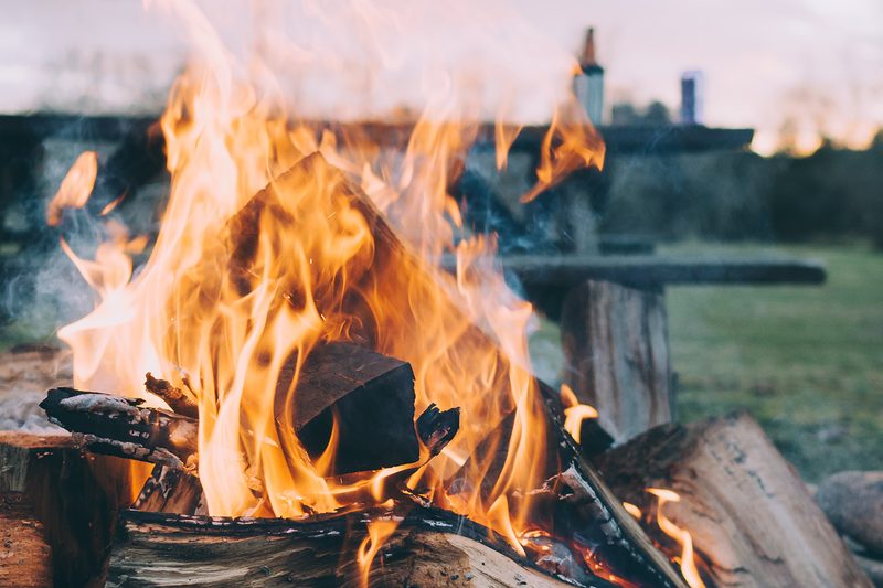 campfire site picnic table