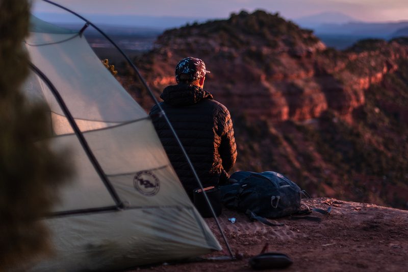 camping tent jacket cliff