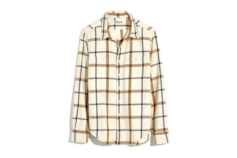 Madewell Men's Flannel Shirt in Windowpane Plaid