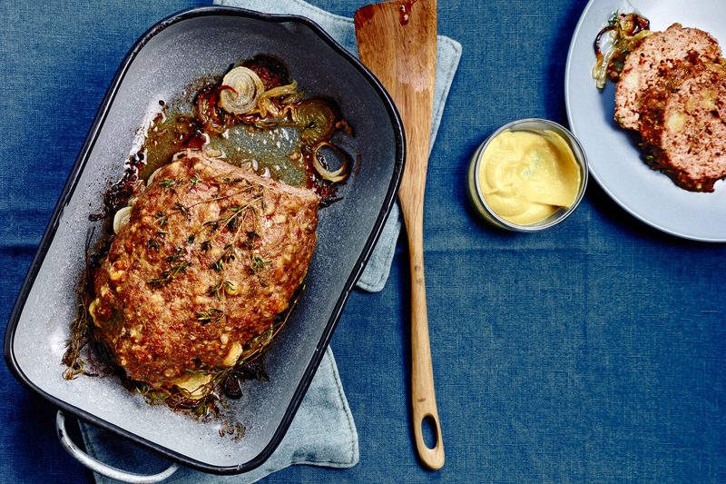 Meatloaf on table.